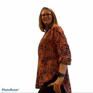 Abercrombie & Fitch floral print blouse size med